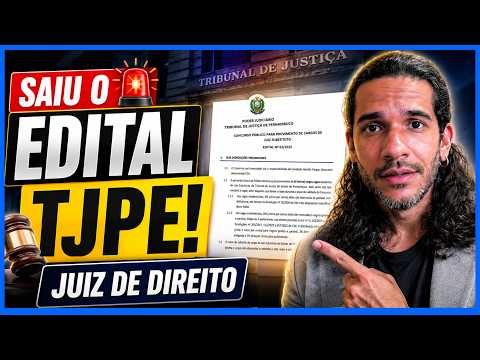 SAIU O EDITAL DO TJ PE - JUIZ DE DIREITO | Análise dos principais pontos!