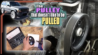 projectXJ: Power Steering Pump Pulley Swap (and how to use that special service tool) Jeep 4.0L