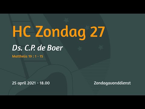 Zondagavonddienst Mattheüs 19 - Ds. C.P. de Boer