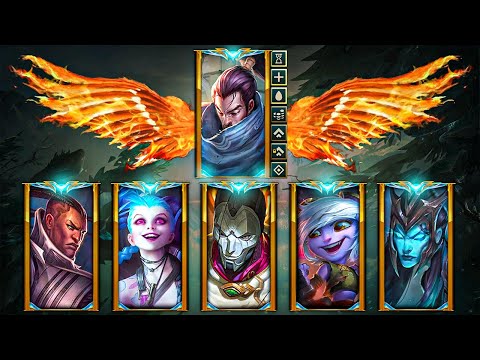 1 Hacking Yasuo vs. 5 Challenger ADCs (1v5)