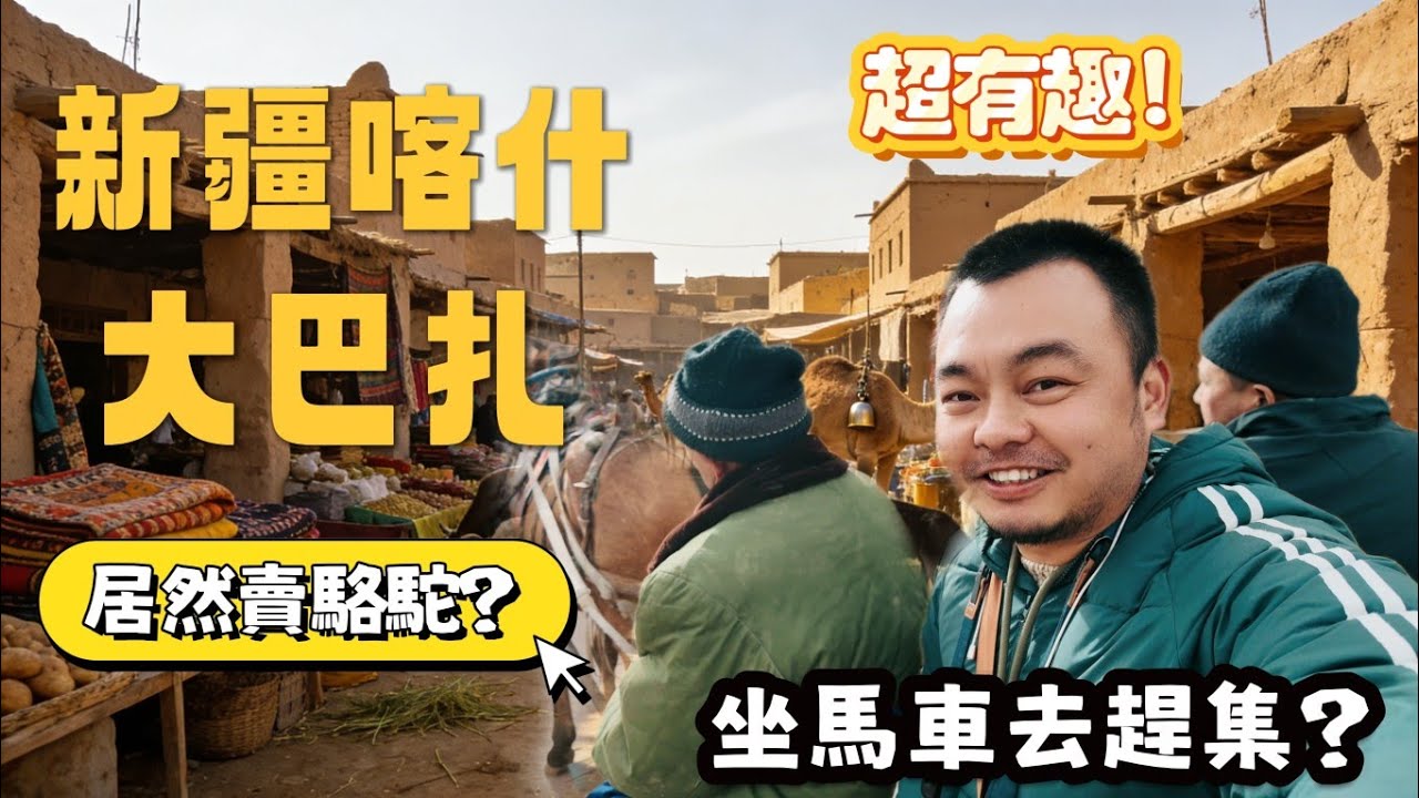 在新疆喀什逛市場! 大開眼界，鴿子是寵物？居然還有駱駝賣？牛羊比人還多？#新疆 #中國旅行