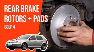 Youtube thumbnail of video "How to replace the rear brake rotors and pads Golf 4 🚗"