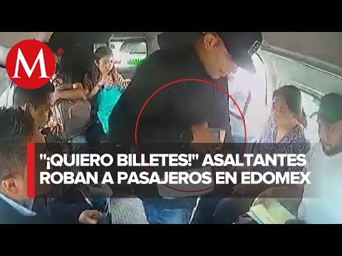 En Ecatepec, cámara de seguridad graba violento asalto a pasajeros de transporte público