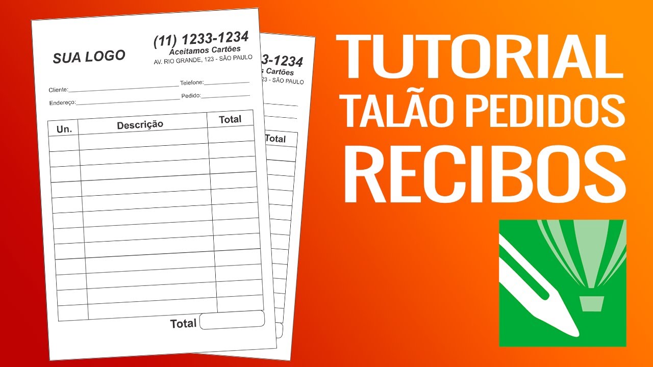 Watch Now Como Fazer Talão de Recibo ou Pedido | Tutorial Corel Draw Como Fazer Talão de Recibo ou Pedido | Tutorial Corel Draw