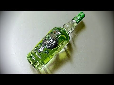 Amazing, 3D realistic bottle of Oddka Vodka