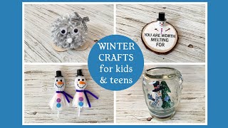 Easy and adorable WINTER CRAFTS for kids and teens / Dollar Store Crafts and a FREE printable ❄️❄️❄️