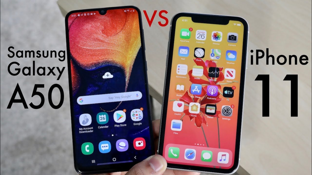 iPhone 11 Vs Samsung Galaxy A50! (Comparison) (Review)