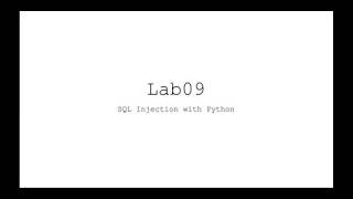 Lesson6 lab sql injection python default