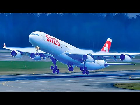 [4K] 25 INCREDIBLE Airplane Takeoff's & Landings🇨🇭 | Zurich Airport Spotting | ZRH/LSZH