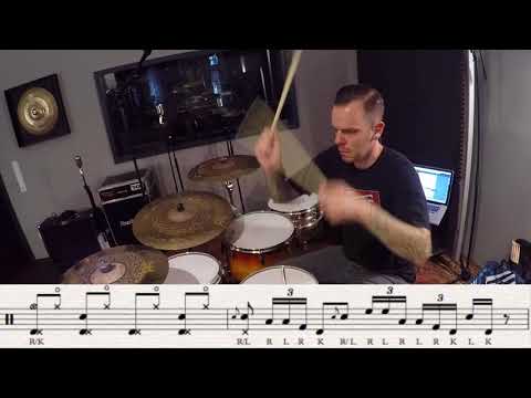 60 Second Drum Lesson | 16th notes triplets hand foot combination