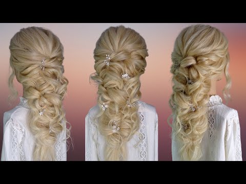 EASY curly braid hairstyle - mermaid braid