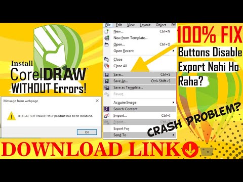 Coral Draw Kaise Install Karein | Illegal Software Error, Crash & Export Issue Fix 🔧 #coraldraw