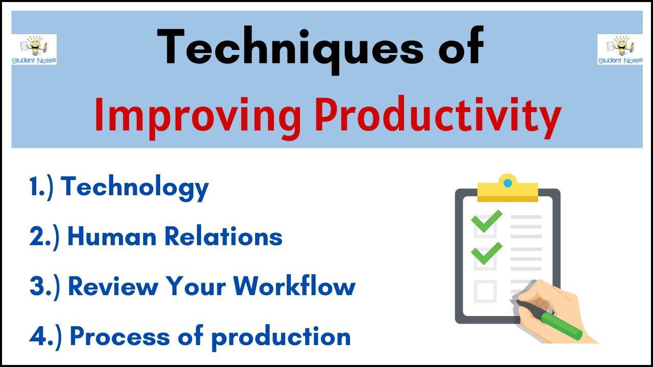 No.38 ~ Techniques of improving productivity || student notes ||