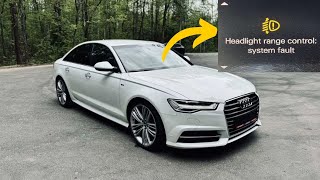 “Headlight range control system fault” warning in Audi cars
