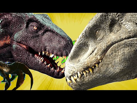 Indomınus Rex VS Indoraptor - Jurassic World Evolution Dinosaurs Fighting