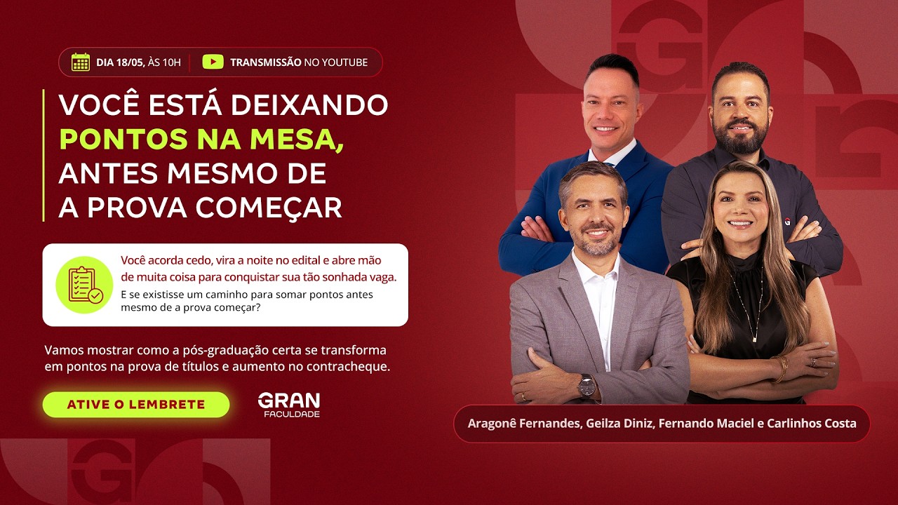 VOCÊ ESTÁ DEIXANDO PONTOS NA MESA ANTES MESMO DE A PROVA COMEÇAR. [ATIVE O LEMBRETE]
