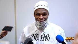 Russell Westbrook &#39;Rocks the Baby&#39; in Postgame Interview