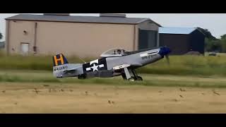 Titan T-51 nearly hits two people on take off then hits a car!