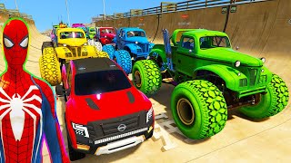 SPIDERMAN CARS Monster Trucks Mega Rampa Challenge