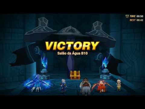 Summoners War: Hall of Water b10 - Speed Run - Under 1 min [HP based monsters]