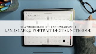 Walkthrough the new Landscape & Portrait Digital Notebook with 53 Paper Templates