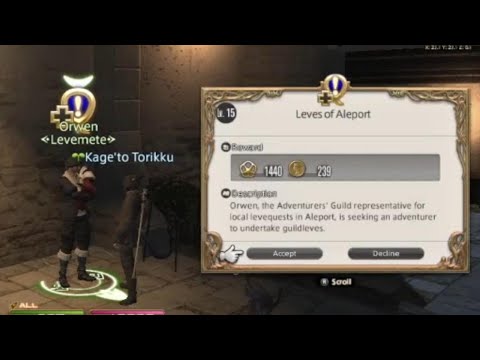 Final Fantasy 14 - Unlock Quest - Leves of Aleport -  levequest - Tail in Tow - Lv.15