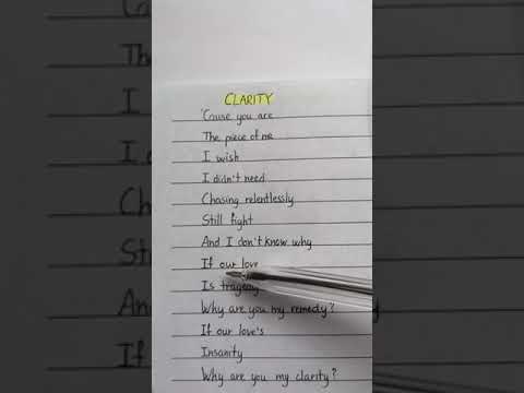 Zedd feat. Foxes - Clarity | Clarity hand written Lyrics | 'Cause you are the piece of me I wish