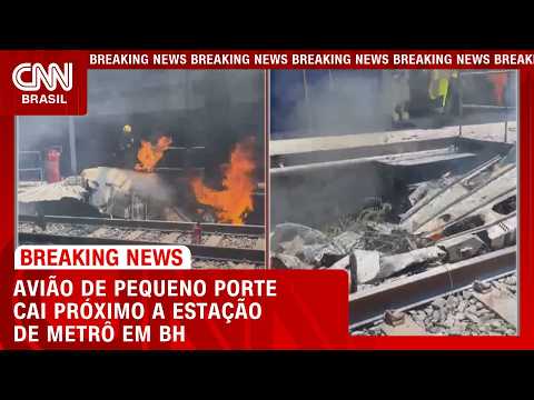Avião de pequeno porte cai perto de estação de metrô e deixa um morto em BH | BASTIDORES CNN