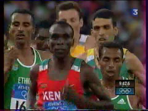 5000m finale des Jeux Olympiques d’Athènes 2004 El Guerrouj vs Bekele vs Kipchoge