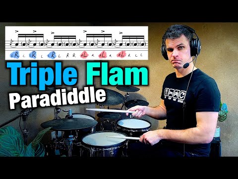 Triple Flam Paradiddle - DRUM RUDIMENT LESSON #drumlessons #drumdex  #drums