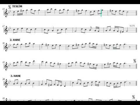 Mini Mini Bir Nihavent Peşrevi (2) (H. Sadettin Arel ) - Nota Eşliğinde İcrâ (Ahenk: Kız Neyi - LA)