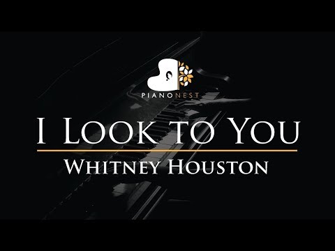 Whitney Houston - I Look to You - Piano Karaoke Instrumental Cover with Lyrics