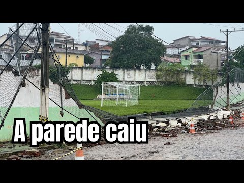 TANTA ÁGUA QUE CAIU A PAREDE DO ESTÁDIO!! 😱🌧️  (teve acidente?!)