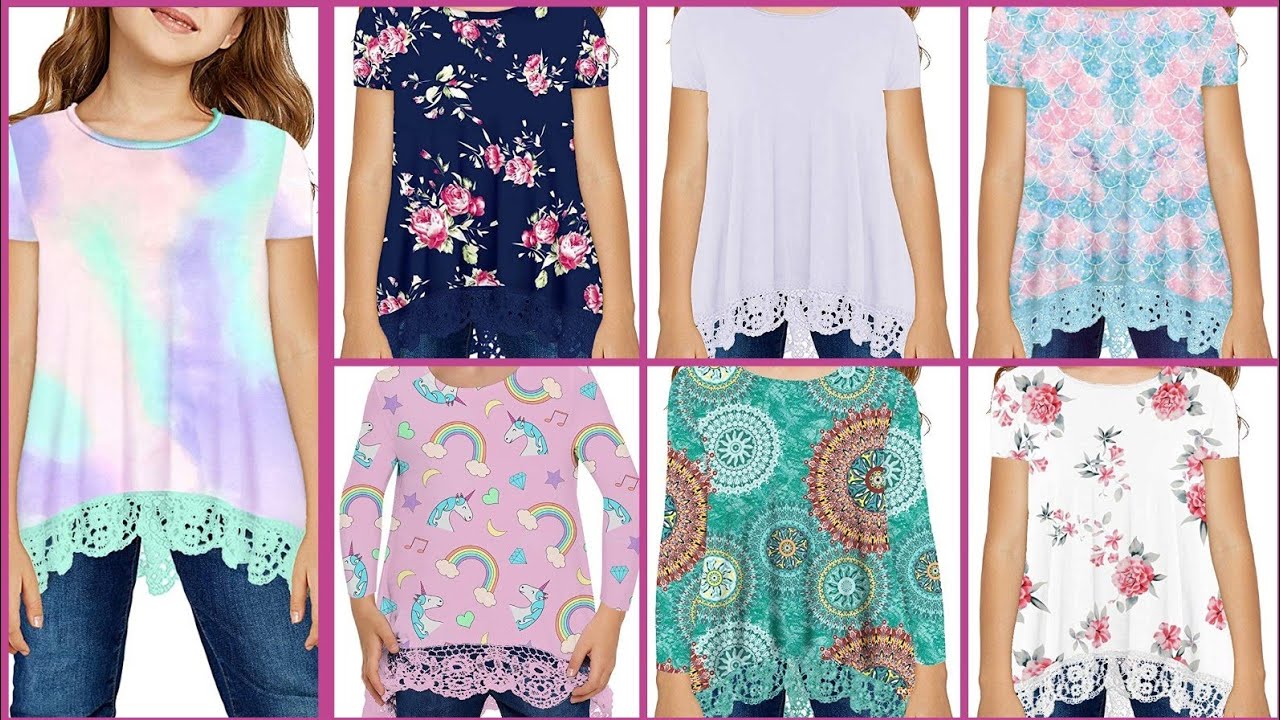 T-Shirt | Girls Casual Tunic Tops Short Sleeve Loose Soft Blouse T-Shirt for 4-13 Years