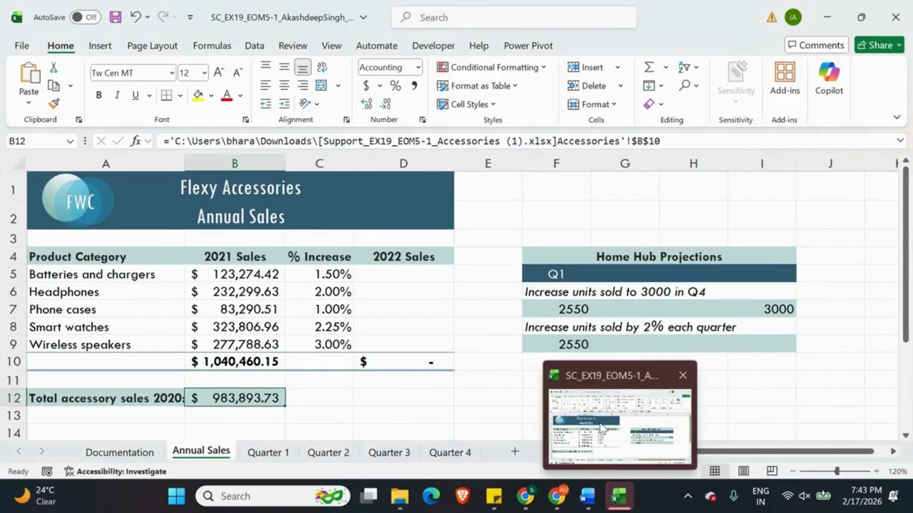 Excel 2019 | Module 5: End of Module Project 1 Flexy Wireless Communications #shellycashman
