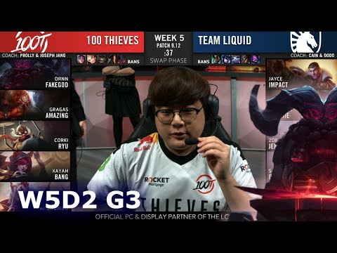 100 vs TL | Week 5 Day 2 S9 LCS Summer 2019 | 100 Thieves vs Team Liquid W5D2