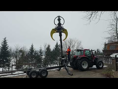 Rungenwagen Rückewägen Eigenbau mit Palms Kran,Forstkran