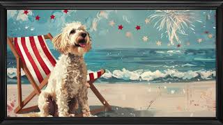 Fourth of July | FRAMED TV ART | Doodle & Fireworks