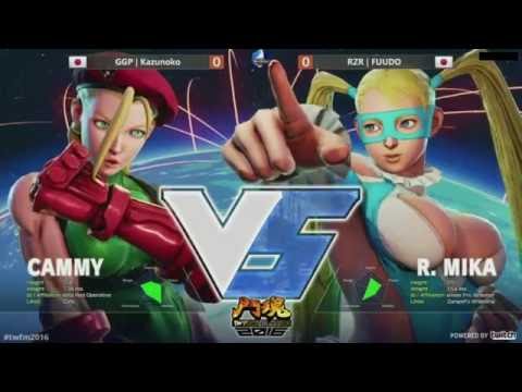 Street Fighter 5 Tournament - TWFighter 2016 - GGP Kazunoko (Cammy) vs RZR Fuudo (R. Mika)