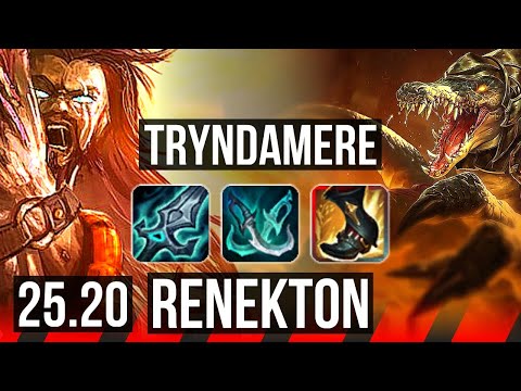 TRYNDAMERE vs RENEKTON (TOP) | 6 solo kills | KR Master | 25.20