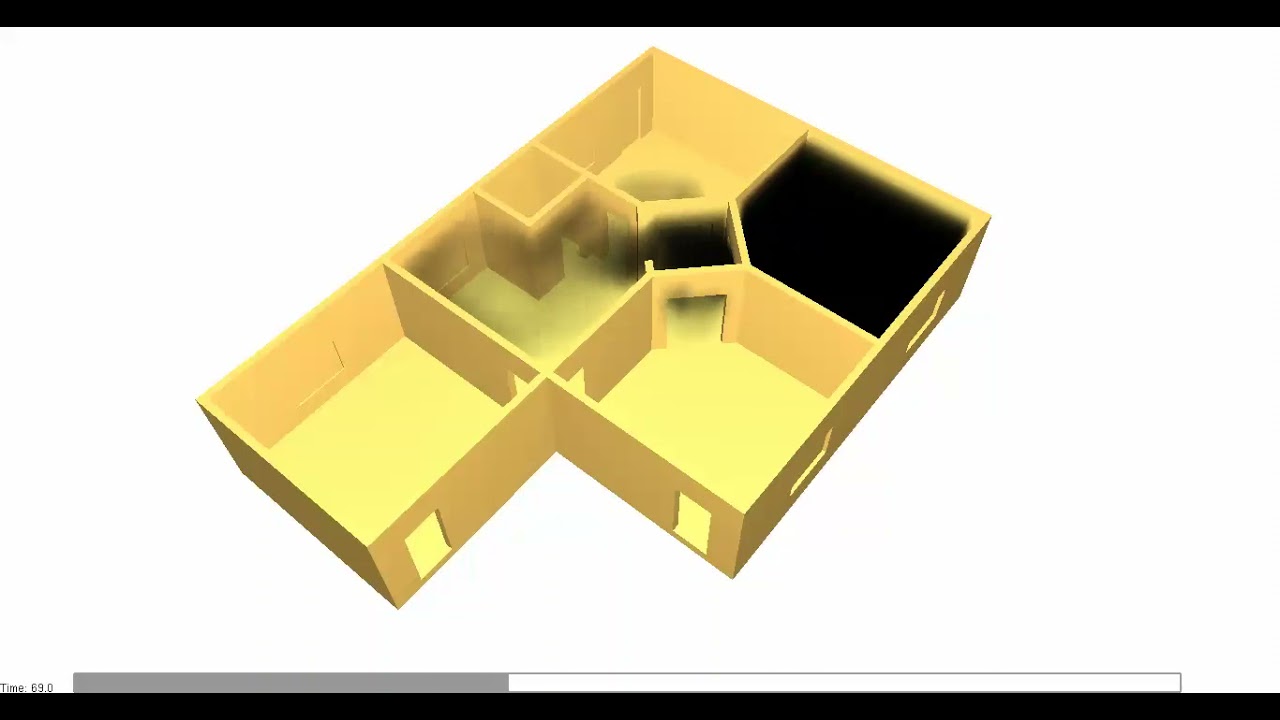 Smoke and fire simulation inside a building with PyroSim(by ARACo)