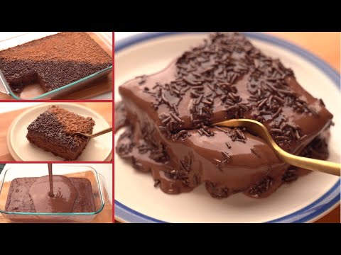 كيكة شوكولاتة غرقانة بصوص رهيب.. اقتصادية جداً ومفيش أسهل منها!🍫