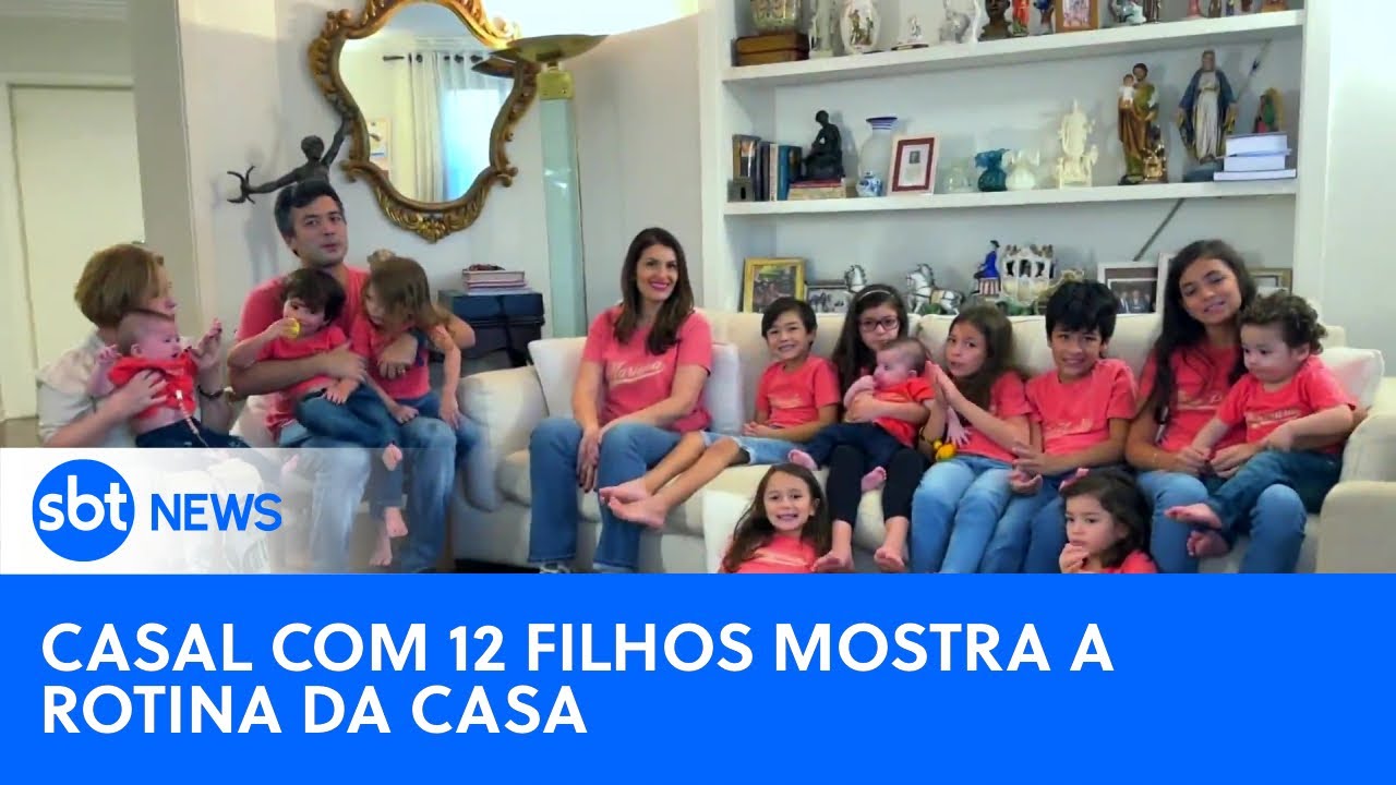 Casal com 12 filhos compartilha sua vida em família|#SBTNewsnaTV (03/05/24)