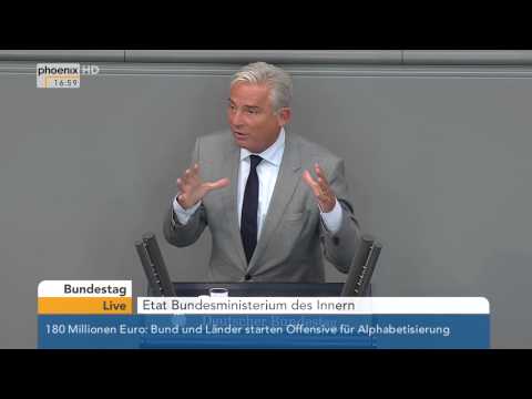 Bundestag: Haushaltsdebatte zum Etat des Innenministeriums am 08.09.2015