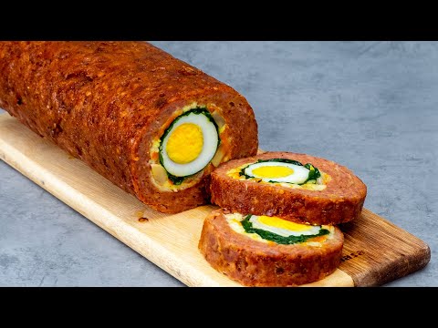 Minced meat roulade, using an old German recipe! The tastiest thing you have ever eaten!
