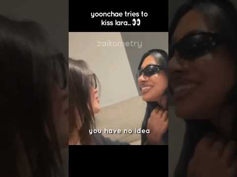 Lara panics when Yoonchae tried to kiss her 😂 #katseye #gnarly #yoonchae #viral #funny #hybe #kpop