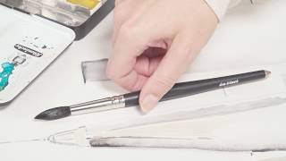 DA VINCI ETHERGRAF PINCEAU ROND PETIT-GRIS MANCHE AVEC POINTE EN MÉTAL POUR DESSINER SÉRIE 499