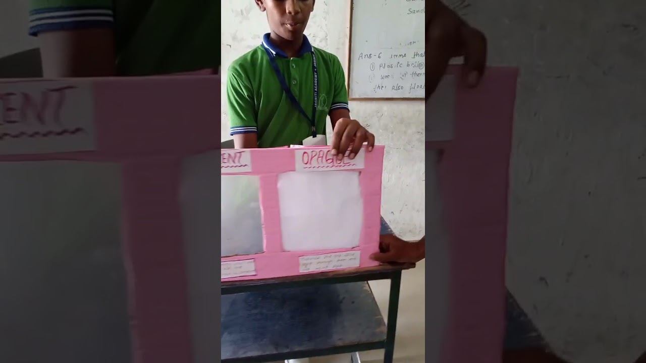 Model of Transparent, Translucent & Opaque Object with Demonstration #school#experiment #science