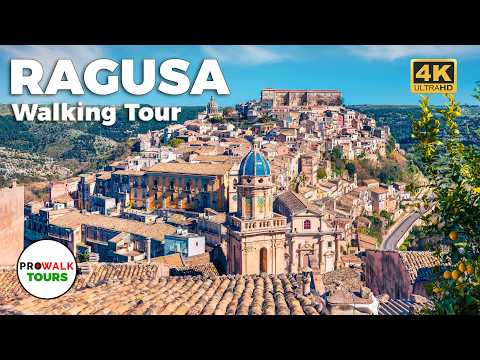 Ragusa, Sicily Walking Tour - 4K - With Captions!