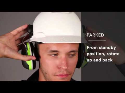 How to attach and use 3M™ PELTOR™ Earmuffs X Series Hardhat